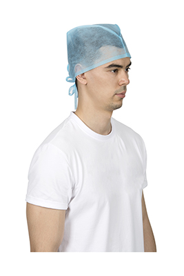 Одноразовая хирургическая шапочка с фиксированными завязками L04